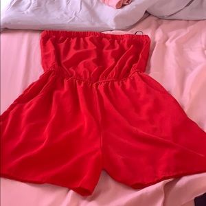 Forever 21 red short romper